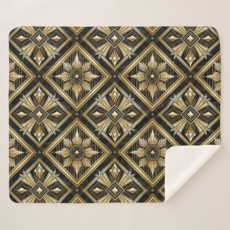 Luxurious Golden Geometric 1920's Dimond Art Deco 