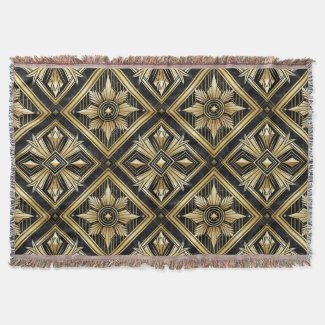 Luxurious Golden Geometric 1920's Dimond Art Deco 
