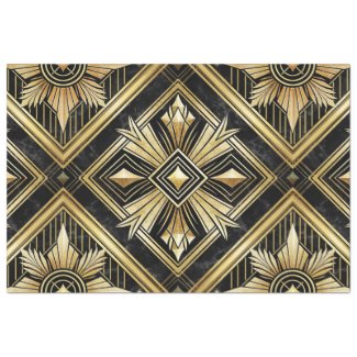 Luxurious Golden Geometric 1920's Dimond Art Deco 