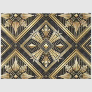 Luxurious Golden Geometric 1920's Dimond Art Deco Tissue Paper