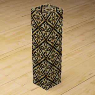 Luxurious Golden Geometric 1920's Dimond Art Deco Wine Box