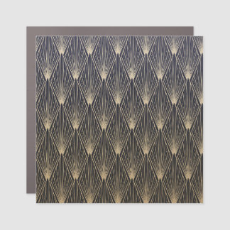 Luxurious Golden: Geometric Wallpaper Vintage Car Magnet