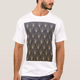 Luxurious Golden: Geometric Wallpaper Vintage T-Shirt