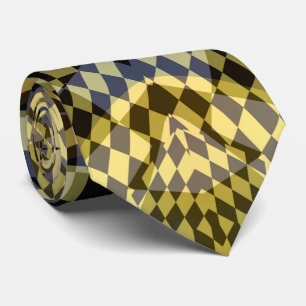 Luxurious Golden Glow Fractal Art Mosaic Design Neck Tie
