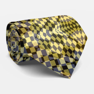 Luxurious Golden Glow Fractal Art Mosaic Design Neck Tie
