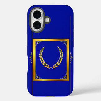 Luxurious Golden Laurel in Rectangular Frame iPhone 16 Case