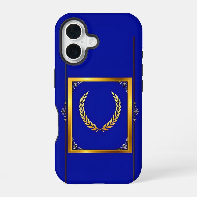 Luxurious Golden Laurel in Rectangular Frame Iphone Case (Back)