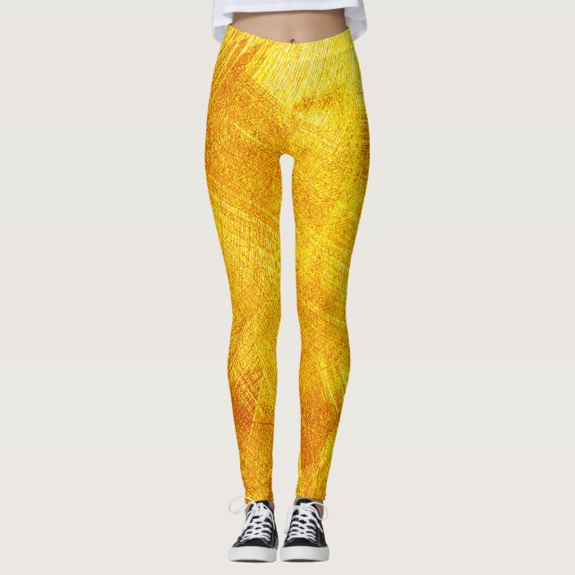 Luxurious golden texture, abstract background. leggings (Front)