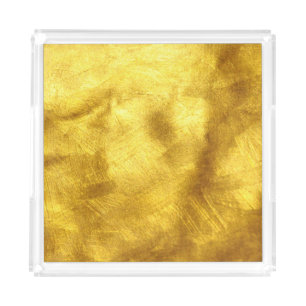 Luxurious Golden Texture Design Acrylic Tray