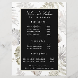 luxurious golden tropical price card