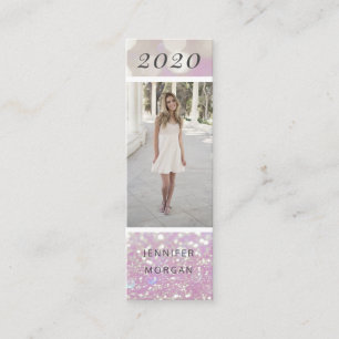 Luxurious graduation glitter photo Name Card