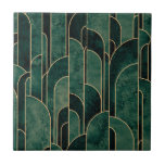 Luxurious Green and Gold Art Deco Pattern Ceramic Tile<br><div class="desc">Luxurious Green and Gold Art Deco Pattern</div>