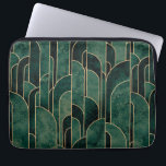 Luxurious Green and Gold Art Deco Pattern Laptop Sleeve<br><div class="desc">Luxurious Green and Gold Art Deco Pattern</div>