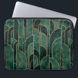 Luxurious Green and Gold Art Deco Pattern Laptop Sleeve<br><div class="desc">Luxurious Green and Gold Art Deco Pattern</div>