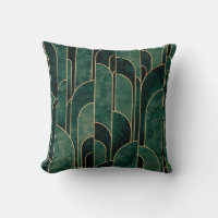 Luxurious Green and Gold Art Deco Pattern