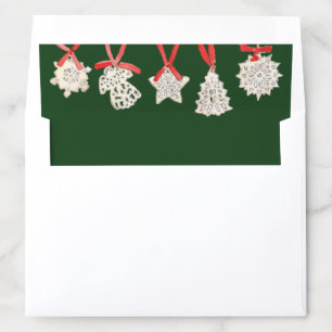 Luxurious Green and Ivory Vintage Lenox Ornament Envelope Liner