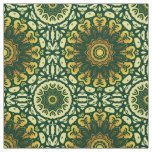 Luxurious Green and Yellow Baroque Pattern Fabric