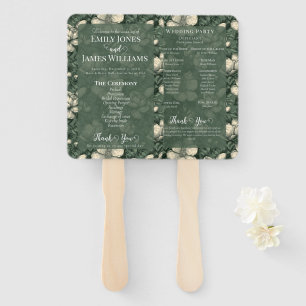 Luxurious Green Gardenia Charm Destination Wedding Hand Fan