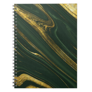 Luxurious Green Onyx: Golden Marble. Notebook
