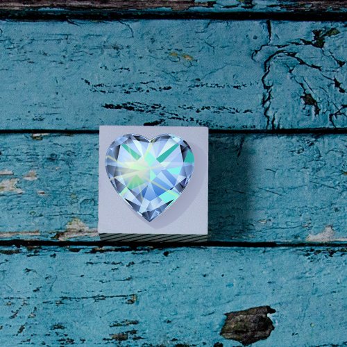 Luxurious Greenish Blue Faux Diamond Heart Shaped Paperweight