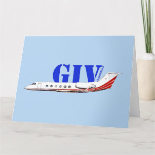 Luxurious Gulfstream IV Private Jet Letterpress Thank You Card