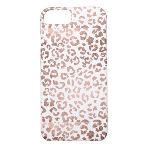 Luxurious hand drawn rose gold leopard print iPhone 87 case