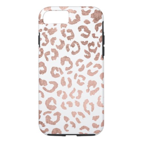 Luxurious hand drawn rose gold leopard print iPhone 87 case