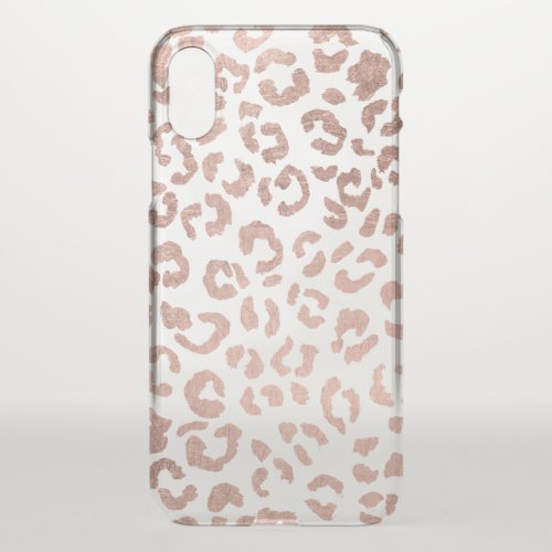 Luxurious hand drawn rose gold leopard print iPhone x case