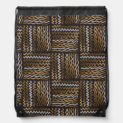 Luxurious hand_drawn seamless pattern drawstring bag