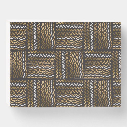 Luxurious hand_drawn seamless pattern wooden box sign