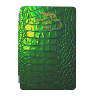 Luxurious Iridescent Green Faux Crocodile iPad Mini Cover