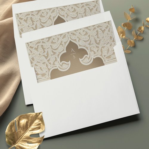 Luxurious Islamic Art Wedding Correspondence Envelope Liner