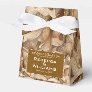 Luxurious Ivory Calla Lilies Themed Traditional  Favor Boxes