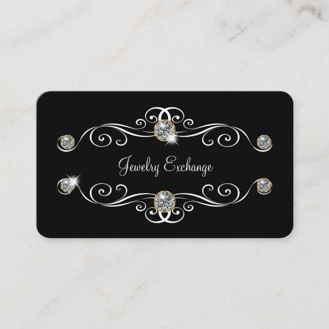Luxurious Jewelry Theme Design Business Card (Front)