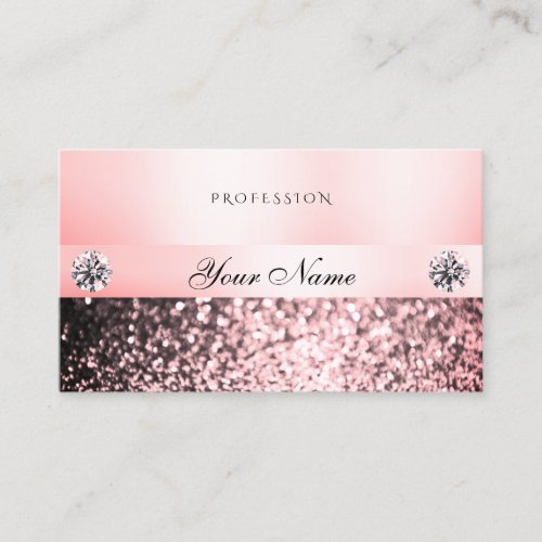 Luxurious Jewels Pink Glitter Diamonds Pastel Pink Business Card