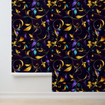 Luxurious Leafy Floral Scroll Pattern