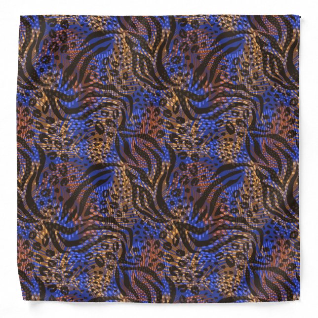 Luxurious Leopard and Zebra Print Pattern Bandana (Front)