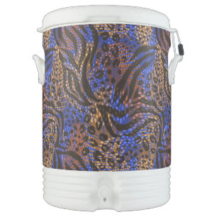 Luxurious Leopard and Zebra Print Pattern Beverage Cooler