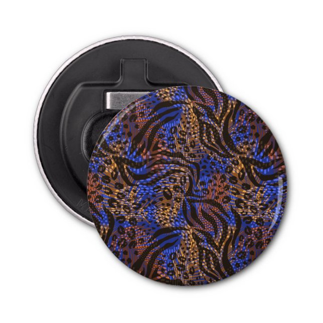 Luxurious Leopard and Zebra Print Pattern Bottle Opener (Front)
