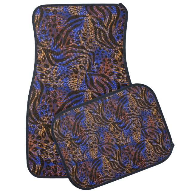 Luxurious Leopard and Zebra Print Pattern Car Floor Mat (Set)