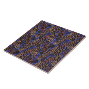 Luxurious Leopard and Zebra Print Pattern Ceramic Tile
