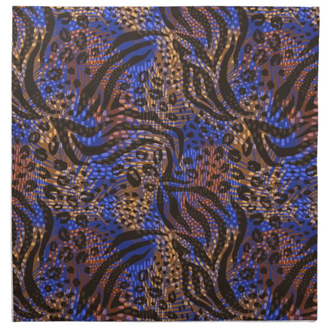 Luxurious Leopard and Zebra Print Pattern Cloth Napkin (Front)