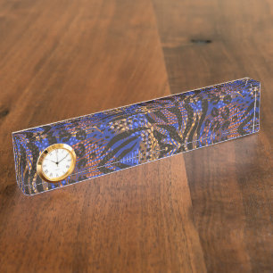 Luxurious Leopard and Zebra Print Pattern Desk Name Plate