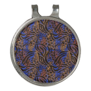 Luxurious Leopard and Zebra Print Pattern Golf Hat Clip