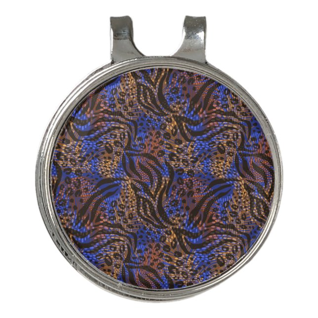 Luxurious Leopard and Zebra Print Pattern Golf Hat Clip (Front)