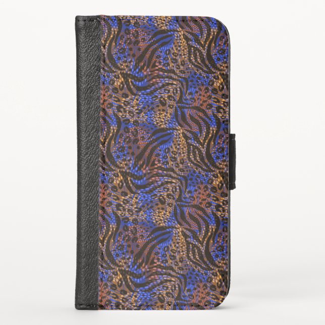 Luxurious Leopard and Zebra Print Pattern iPhone Wallet Case (Front)