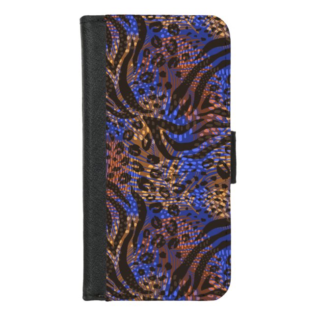 Luxurious Leopard and Zebra Print Pattern iPhone Wallet Case (Front)