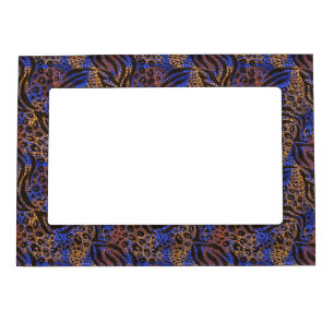 Luxurious Leopard and Zebra Print Pattern Magnetic Frame