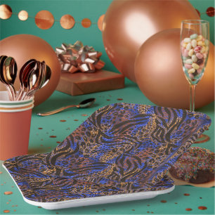 Luxurious Leopard and Zebra Print Pattern Paper Plates