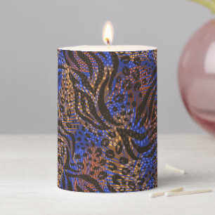 Luxurious Leopard and Zebra Print Pattern Pillar Candle
